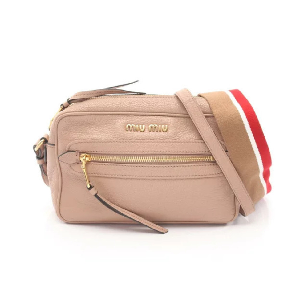 Miu Miu Madras Shoulder Bag Leather Pink